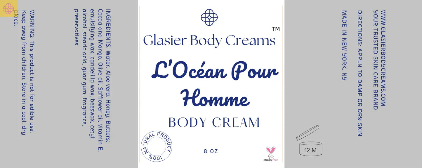 L'Ocean Body Cream for Men Glasier Body Creams